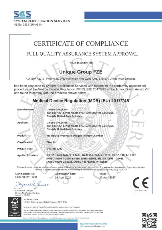 Sample SCS MDR Certificate