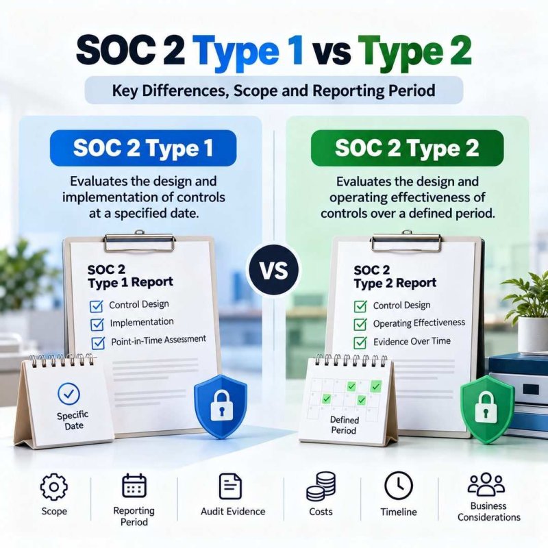 SOC 2 Type 1 vs Type 2: Differences, Scope and Reporting Period